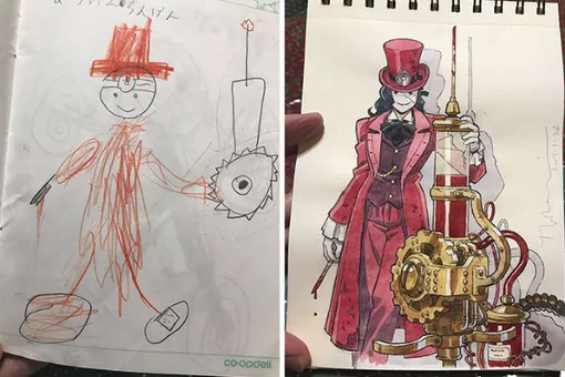 Папа-художник оживляет рисунки своих детей