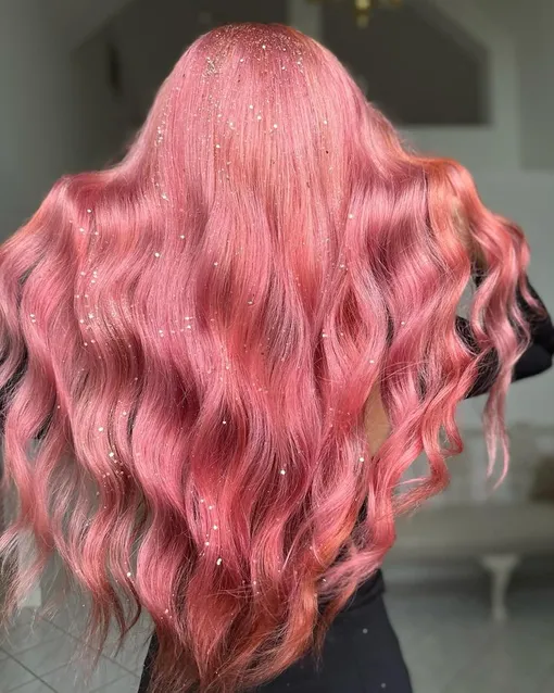 Розовое золото волосы фото