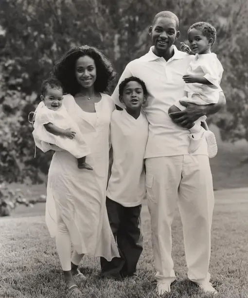 Уилл Смит с супругой Джадой Пинкетт и тремя детьми: Треем, Джейденом и Уиллоу