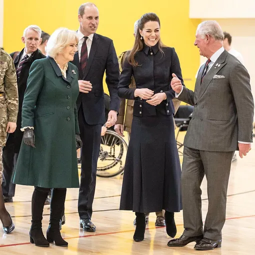 Принц Чарльз, герцогиня Камилла, принц Уильям и Кейт Миддлтон