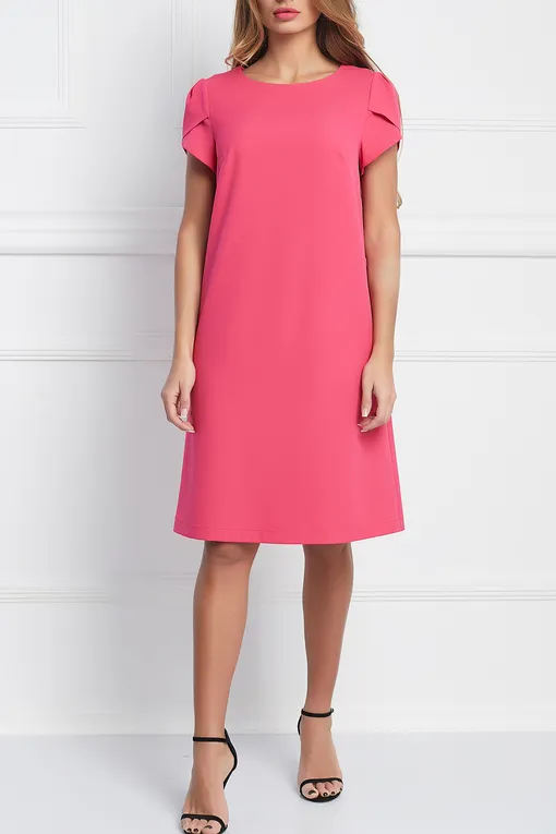 Платье А-силуэта модного в 2024 году розового цвета