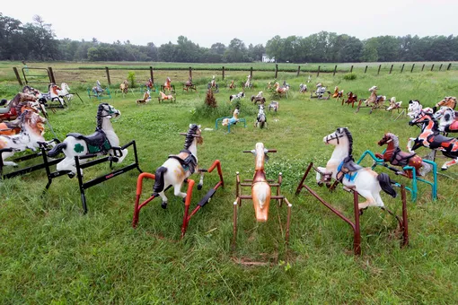 Понихендж — огромное, загадочное, постоянно растущее кладбище игрушечных лошадок