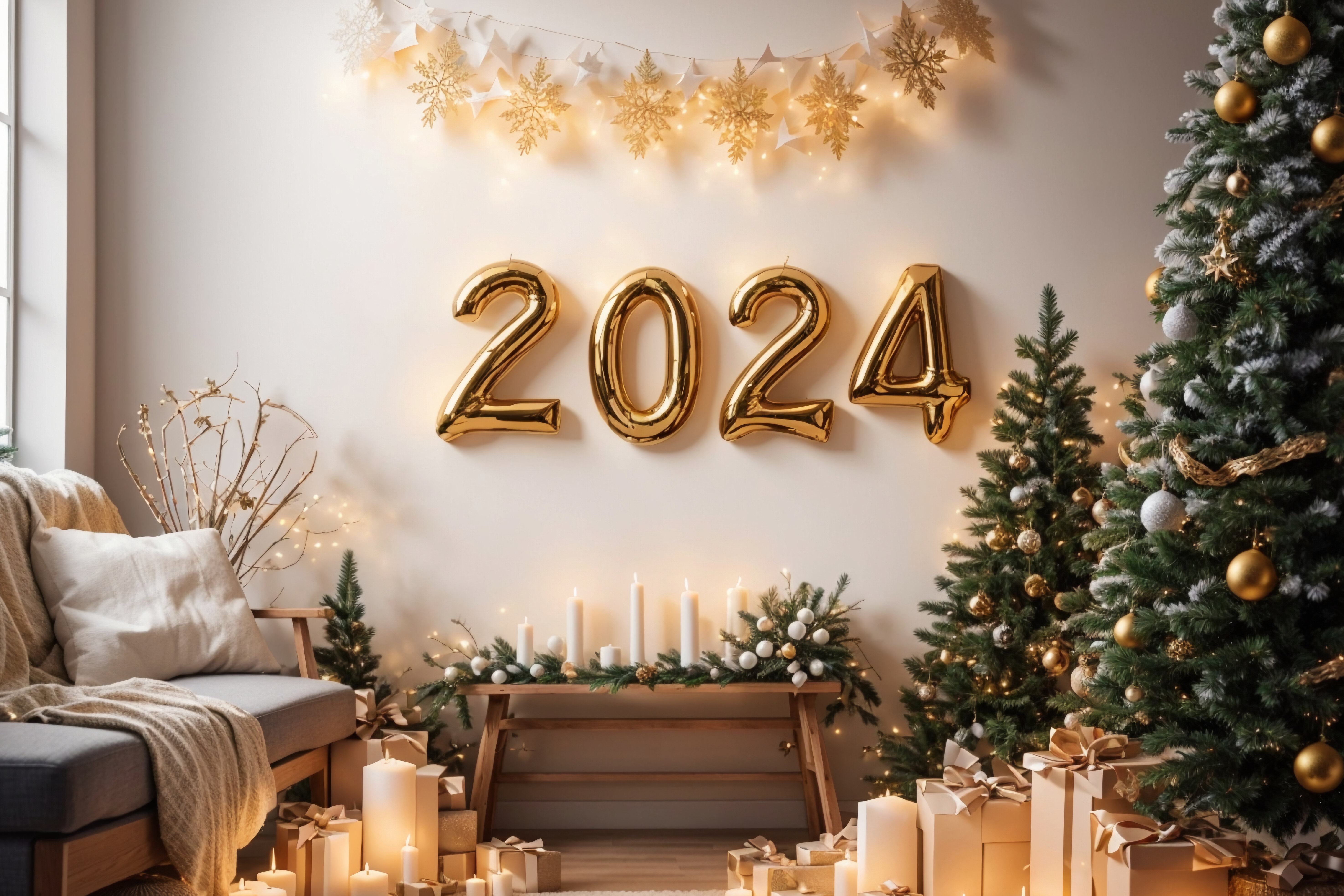Новогодний интерьер 2024: 50+ фото идей для оформления дома