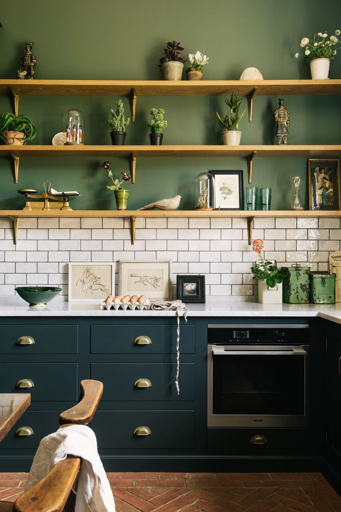 Идеи дизайна кухни: шалфейный стены