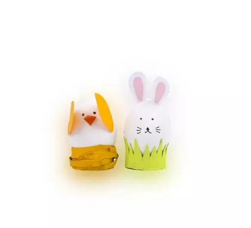 Пасхальные яйца в виде кролика и цыпленка (фото)
