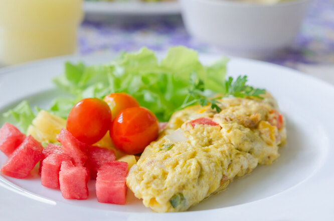 Омлет с овощами, ПП завтраки для похудения