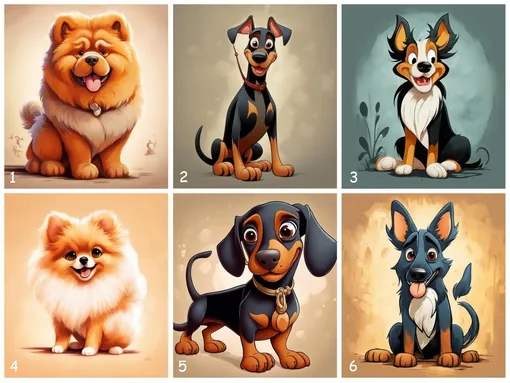 Выберите одну из шести собак на картинке