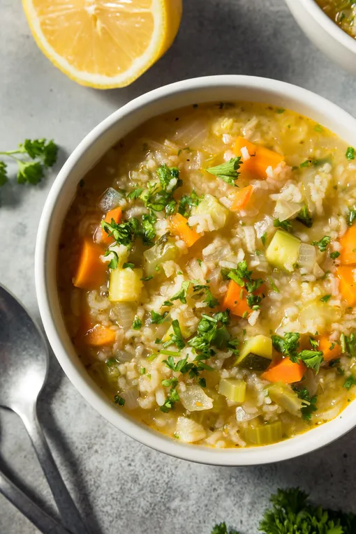 Суп овощной с рисом