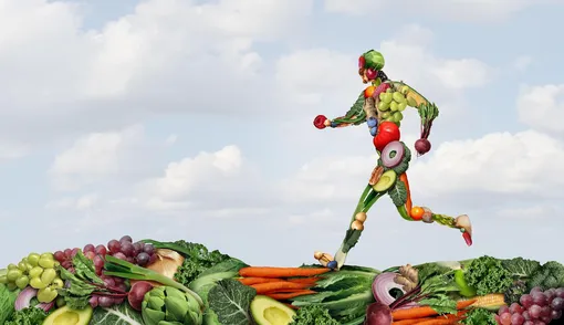 Человек из овощей бежит по холмам из овощей цитаты про спорт и здоровье