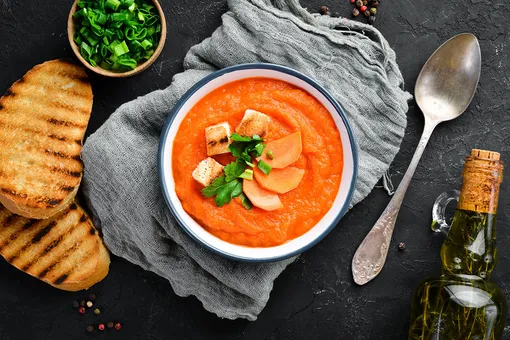 Суп-пюре из моркови с чечевицей