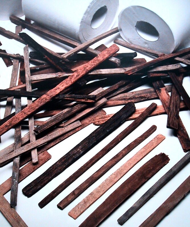 Японские приспособления для чистки ануса под названием палки, тюги, период Нара (710-784)
