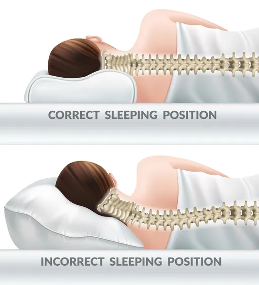правильное положение позвоночника во сне — как выбрать ортопедическую подушку