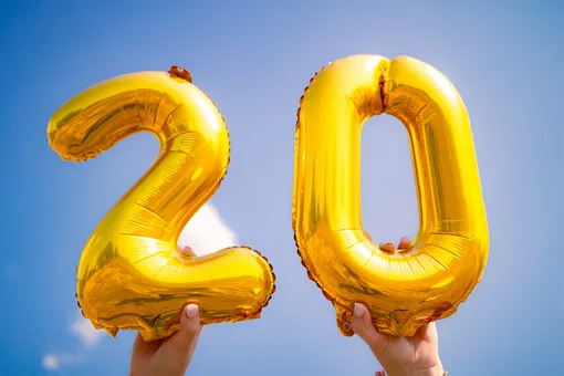 воздушные шарики «20 лет»