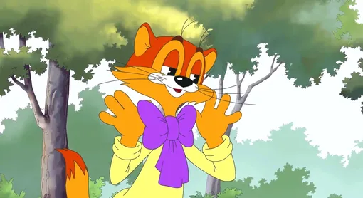 Кадр из мультфильмов о коте Леопольде