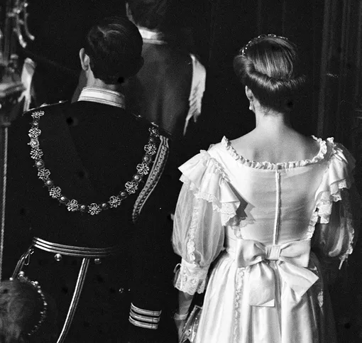 Принц и принцесса Уэльские на открытии Парламента. У леди Ди новая причёска