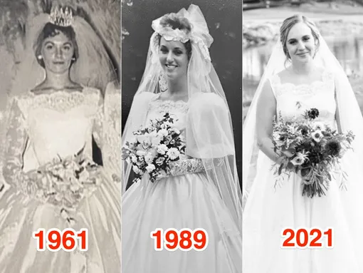 Три поколения семьи вышли замуж в одном и том же платье