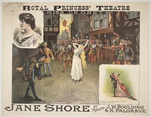 Театральный плакат «Джейн Шор» Королевского театра Эдинбурга, 1885 г.