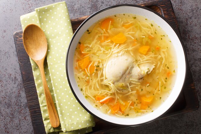 Рецепт: Куриный суп с рисом - диетический