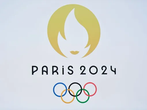 Логотип летней Олимпиады 2024 года в Париже. СТЕФАН ДЕ САКУТИН / AFP через Getty Images