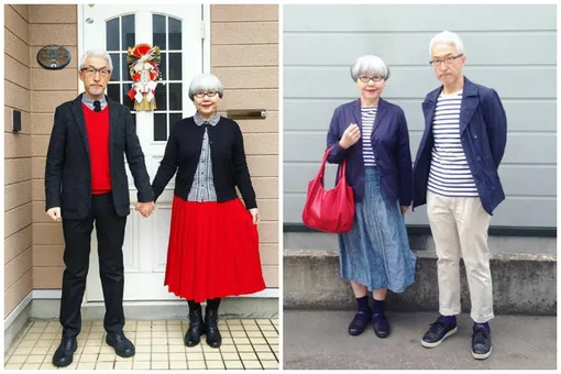 Пара, женатая 37 лет, фотографируется в идеальном стиле «Family-look»