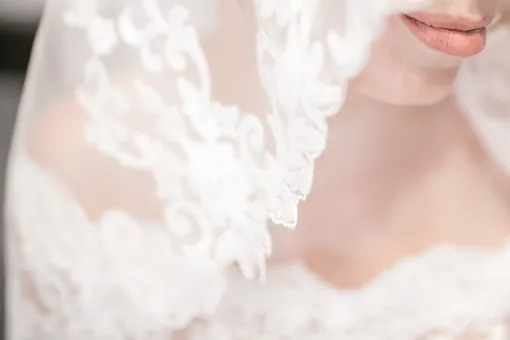 невеста, фата, белое платье