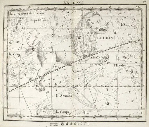 Карта созвездия Льва работы астронома Джона Флэмстида,