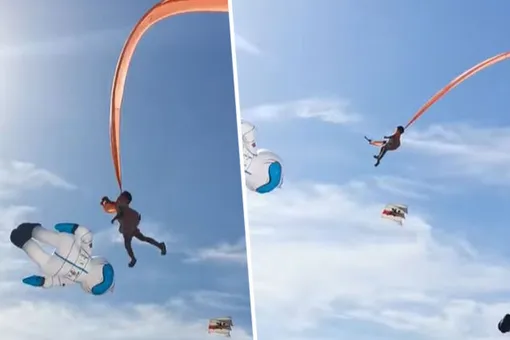 Трёхлетнюю девочку унесло в небо огромным воздушным змеем (видео)