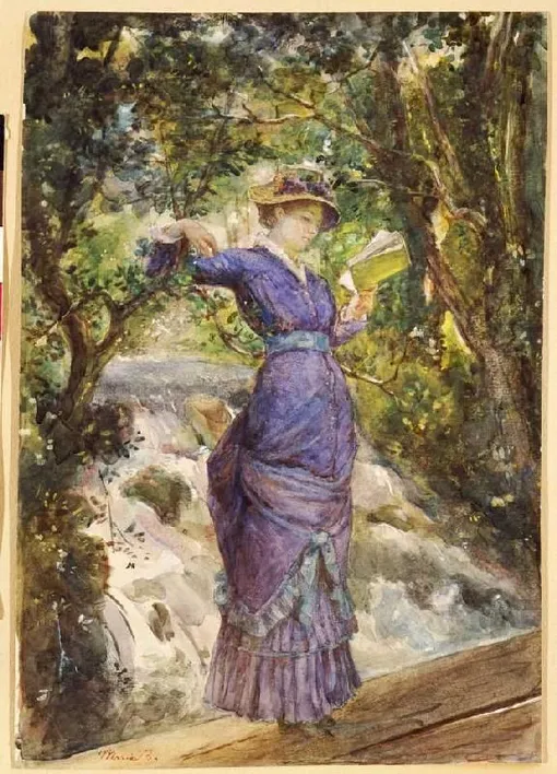 «Девушка, читающая на водопаде», 1882