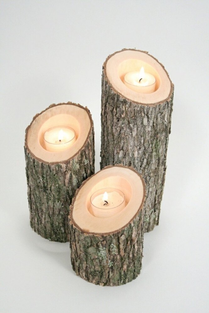 Подсвечник деревянный, для свечей, набор