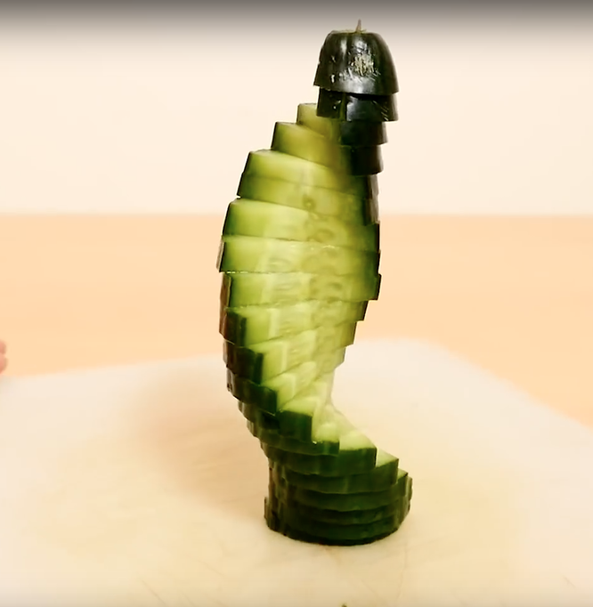 фигурная нарезка огурца лестница фигурная нарезка огурца лестница