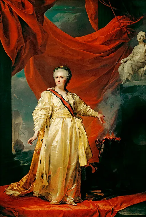 Екатерина II — законодательница в храме Правосудия (Левицкий Д. Г., 1783 год, Русский музей, Санкт-Петербург)