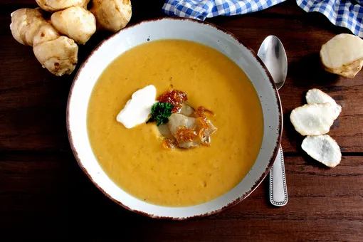 Рецепт супа-пюре из корнеплодов с имбирем